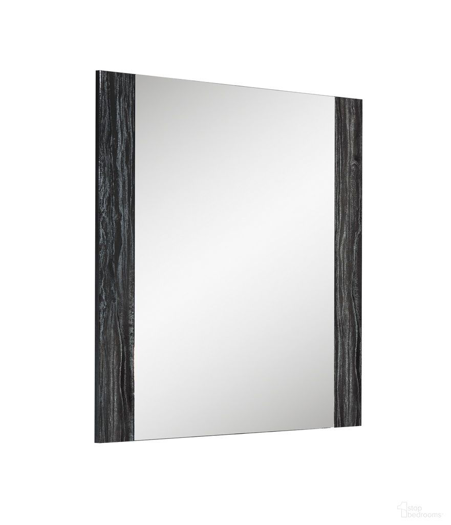 The appearance of Alice Glossy Gray Mirror designed by J&M in the modern / contemporary interior design. This grey piece of furniture  was selected by 1StopBedrooms from Alice Glossy Gray Collection to add a touch of cosiness and style into your home. Sku: 15546-M. Material: Wood.