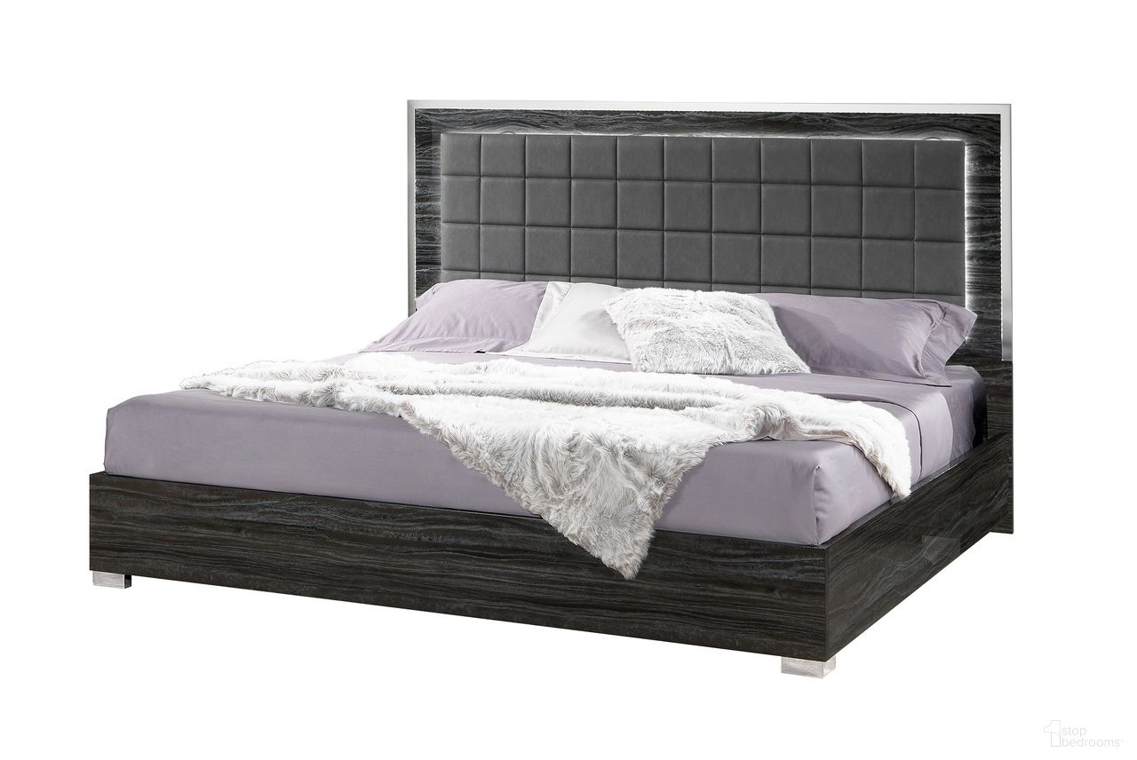 The appearance of Alice Glossy Gray Queen Bed designed by J&M in the modern / contemporary interior design. This grey piece of furniture was selected by 1StopBedrooms from Alice Glossy Gray Collection to add a touch of cosiness and style into your home. Sku: 15546-Q. Bed Type: Platform Bed. Material: Wood. Bed Size: Queen.