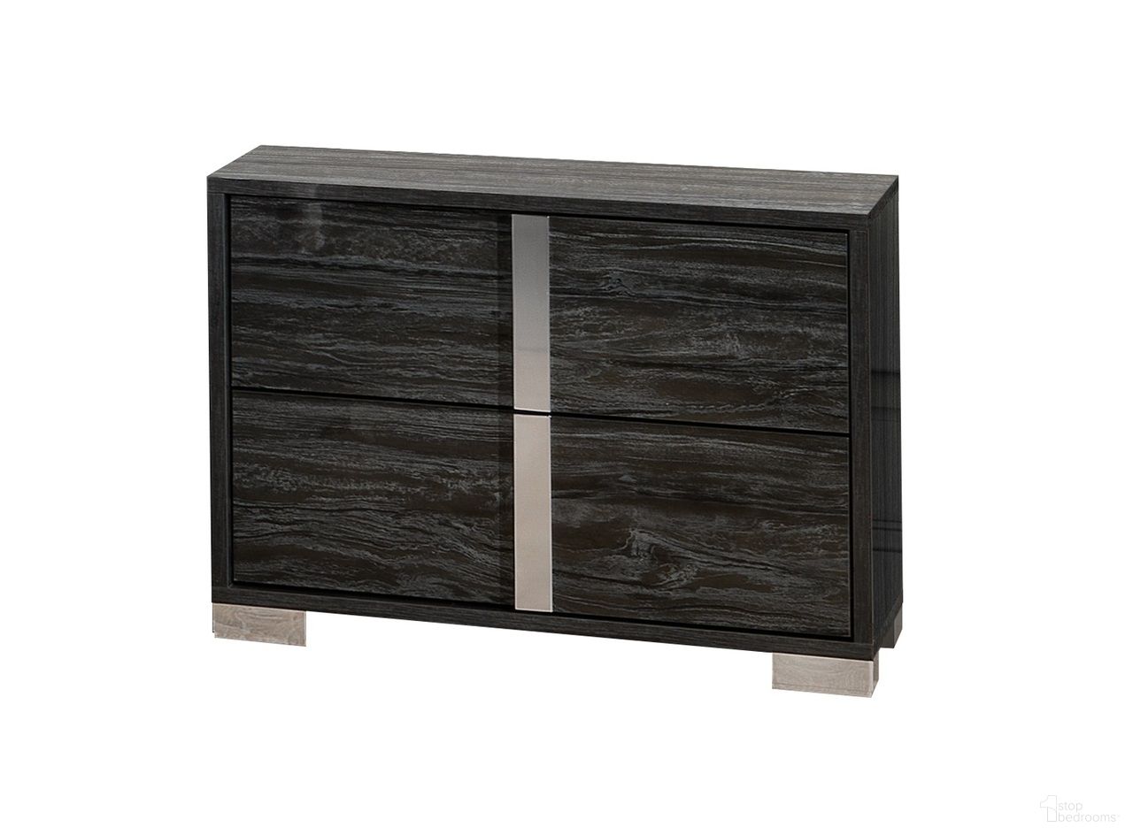The appearance of Alice Glossy Gray Right Facing Nightstand designed by J&M in the modern / contemporary interior design. This grey piece of furniture  was selected by 1StopBedrooms from Alice Glossy Gray Collection to add a touch of cosiness and style into your home. Sku: 15546-NSR. Material: Wood.