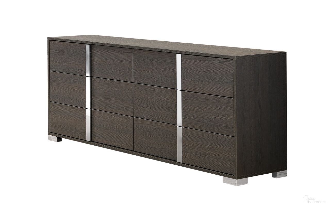 The appearance of Alice Matte Gray Dresser designed by J&M in the modern / contemporary interior design. This matte piece of furniture  was selected by 1StopBedrooms from Alice Matte Gray Collection to add a touch of cosiness and style into your home. Sku: 15544-D. Material: Wood.