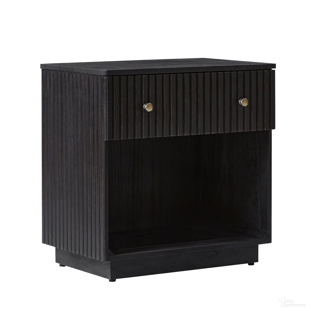 The appearance of Alice Nightstand In Charcoal designed by Karat Home in the modern / contemporary interior design. This charcoal piece of furniture  was selected by 1StopBedrooms from Alice Collection to add a touch of cosiness and style into your home. Sku: NSCL1331-CHA. Material: Solid Wood.
