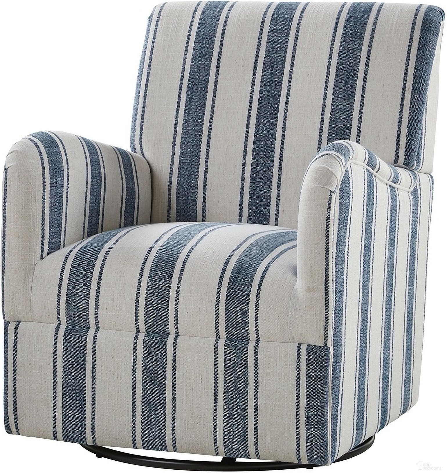 The appearance of Alice Swivel Armchair In Navy designed by Karat Home in the modern / contemporary interior design. This navy piece of furniture was selected by 1StopBedrooms from Alice Collection to add a touch of cosiness and style into your home. Sku: CHS0903-NAV. Material: Geometry Look Fabric.