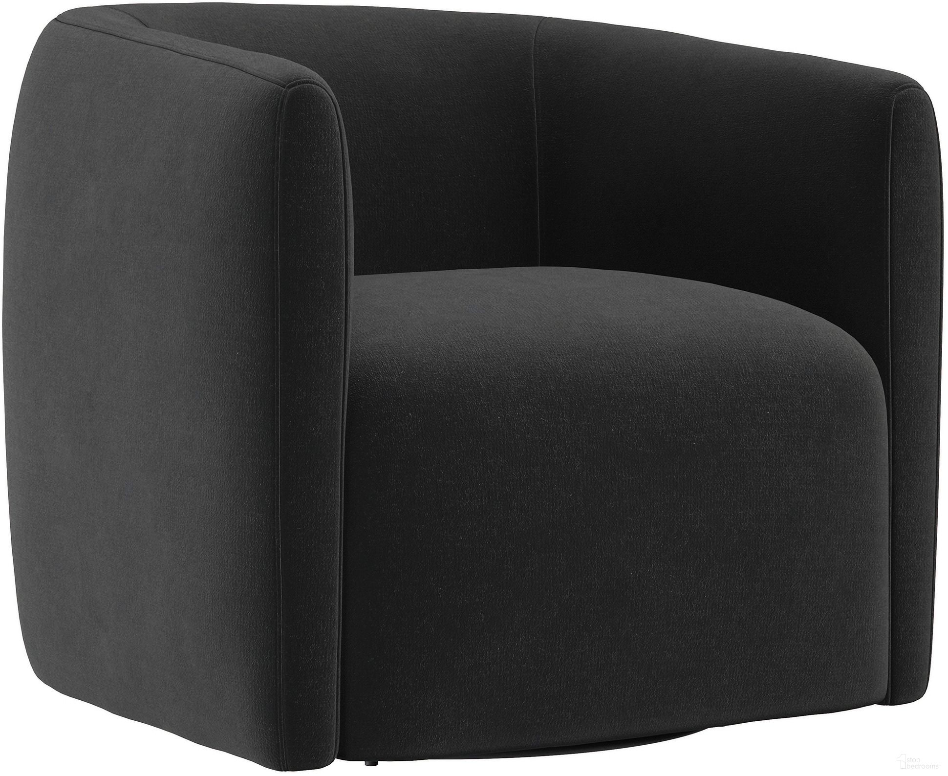 The appearance of Aline Velvet Fabric Swivel Chair In Grey designed by Bernhardt in the modern / contemporary interior design. This grey velvet piece of furniture  was selected by 1StopBedrooms from Alana Collection to add a touch of cosiness and style into your home. Sku: B6923S_5534-011. Material: Velvet. Upholstery Material: Velvet.