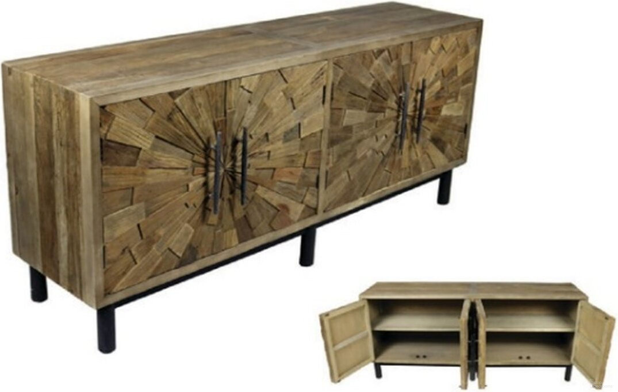 The appearance of Aliso Webster 4 Door Sideboard In Brown designed by Moti in the traditional interior design. This brown piece of furniture was selected by 1StopBedrooms from Aliso Collection to add a touch of cosiness and style into your home. Sku: 69009007. Material: Iron.