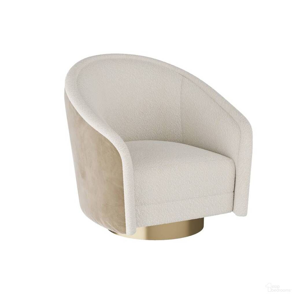 The appearance of Aljona Swivel Chair In Cream designed by Arteriors in the modern / contemporary interior design. This cream piece of furniture  was selected by 1StopBedrooms from Aljona Collection to add a touch of cosiness and style into your home. Sku: FRU05. Material: Sherpa.