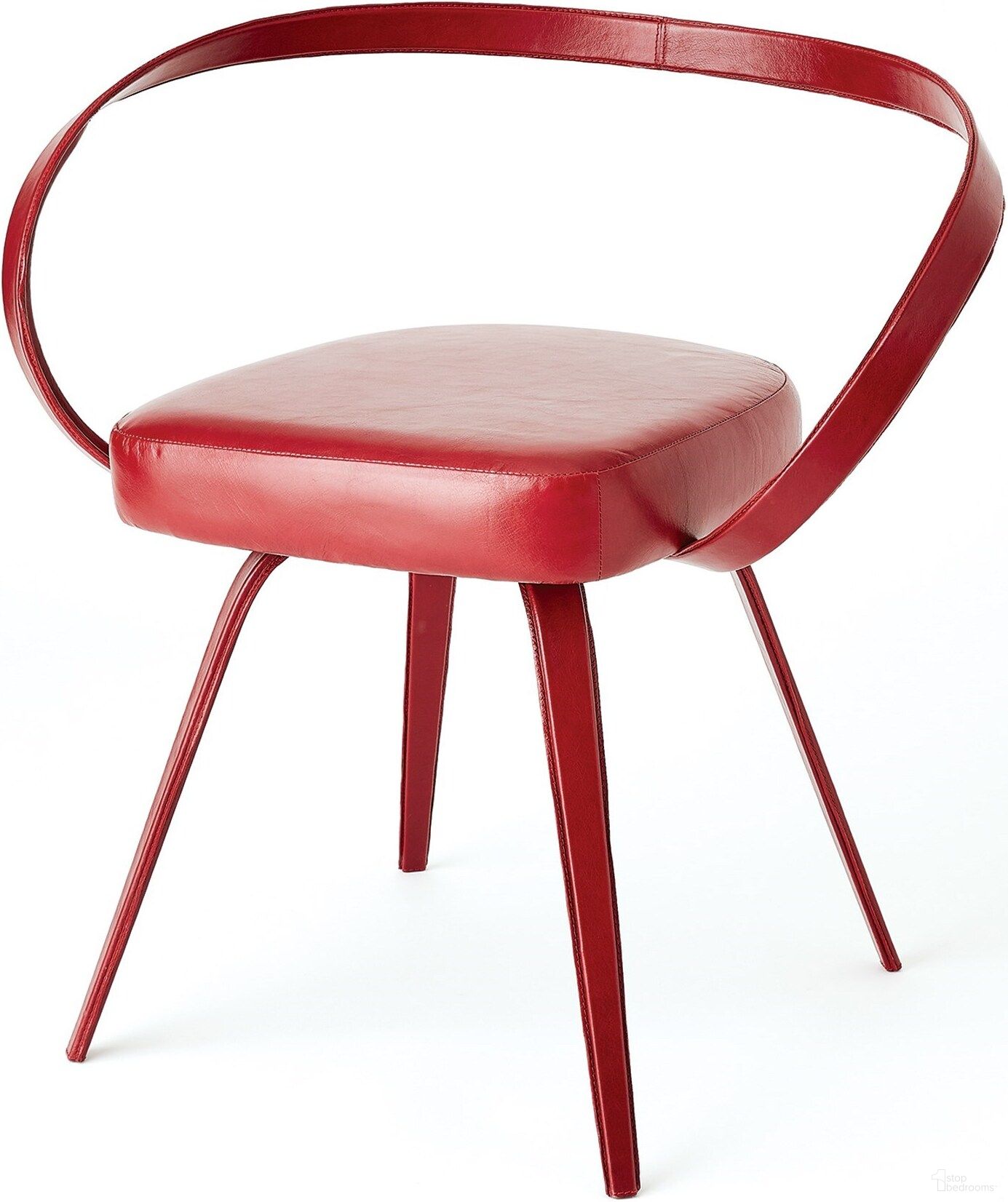 The appearance of All Leather Chair In Deep Red designed by Global Views in the modern / contemporary interior design. This red piece of furniture was selected by 1StopBedrooms from to add a touch of cosiness and style into your home. Sku: 993839. Material: Iron.