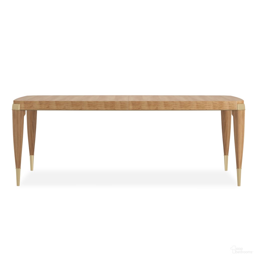 The appearance of All Trimmed Out Dining Table In Natural designed by Caracole in the transitional interior design. This natural piece of furniture  was selected by 1StopBedrooms from All Trimmed Out Collection to add a touch of cosiness and style into your home. Sku: CLA-424-202. Table Base Style: Trestle. Table Top Shape: Rectangular. Material: Birch. Size: 46" x 83".
