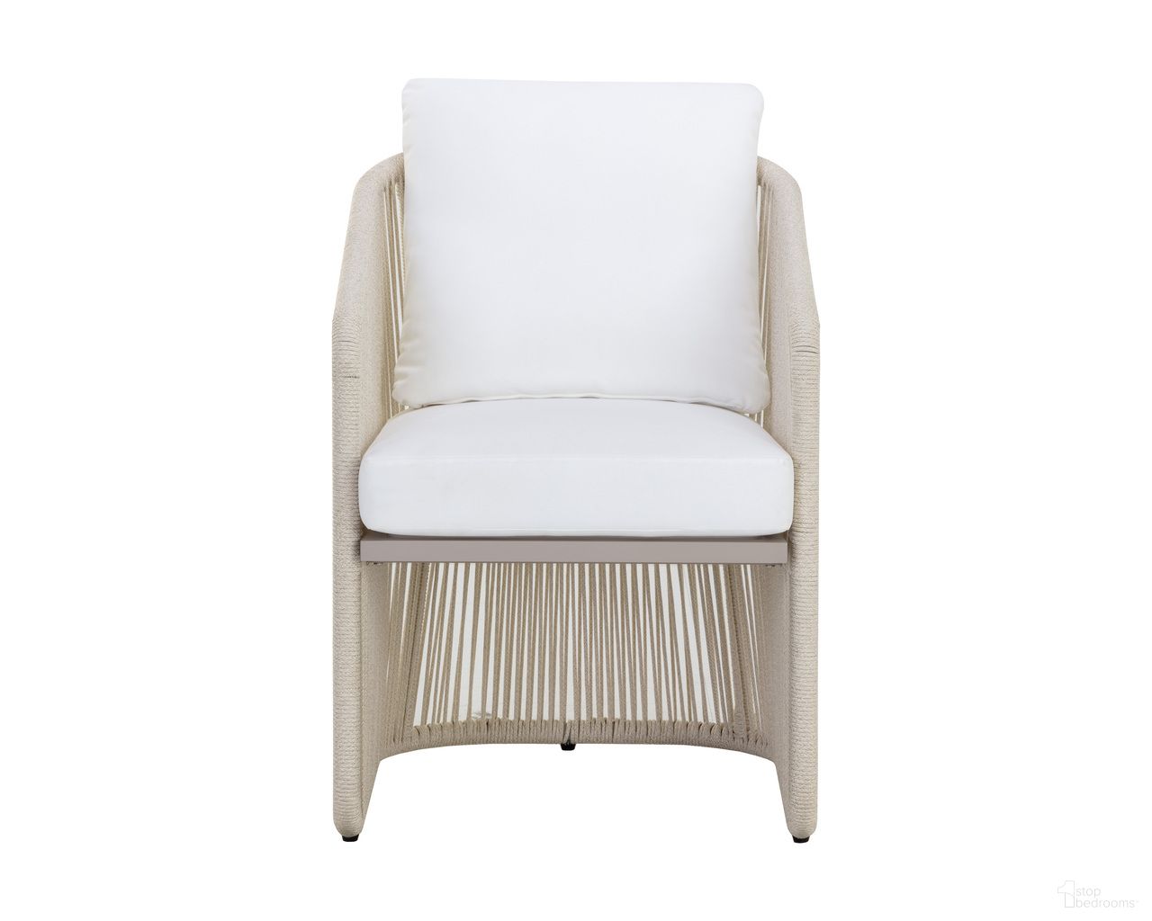 Allariz Dining Armchair In Greige and Stinson White