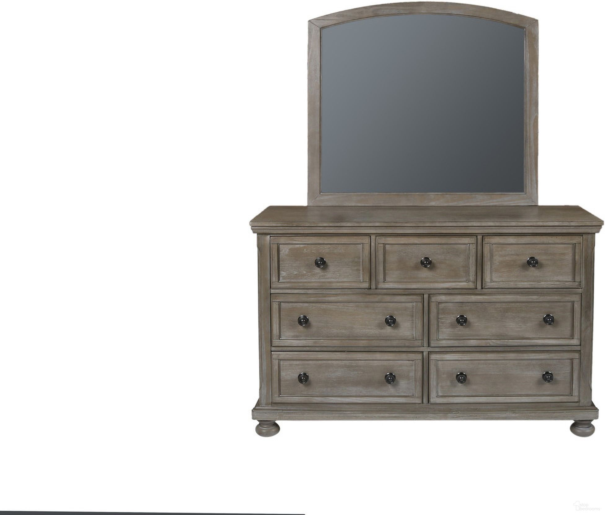 The appearance of Allegra Pewter Youth Mirror designed by New Classic in the transitional interior design. This gray piece of furniture was selected by 1StopBedrooms from Allegra Collection to add a touch of cosiness and style into your home. Sku: Y2159-062. Material: Glass.