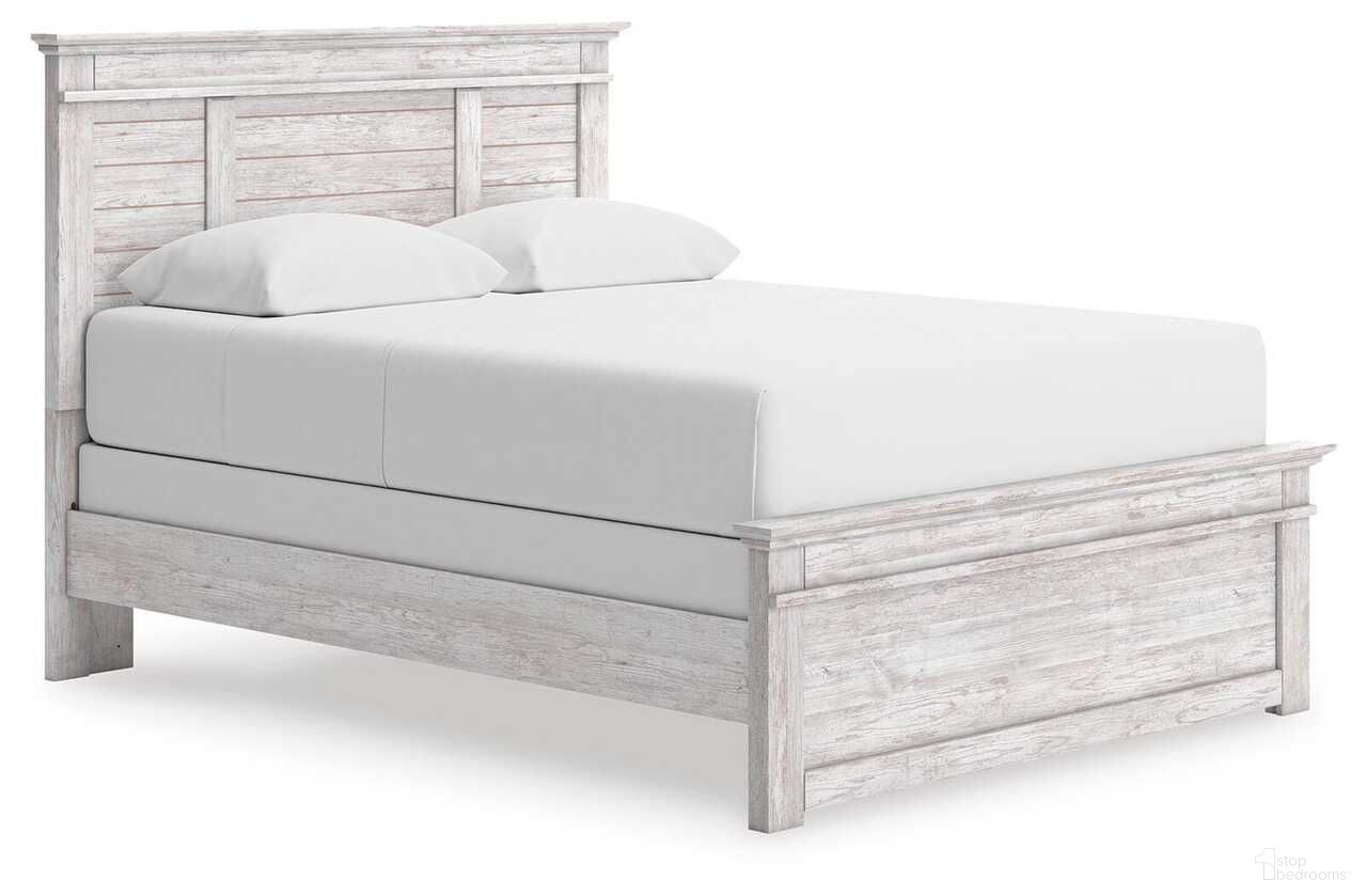 Allihauser Full Panel Bed In White Wash