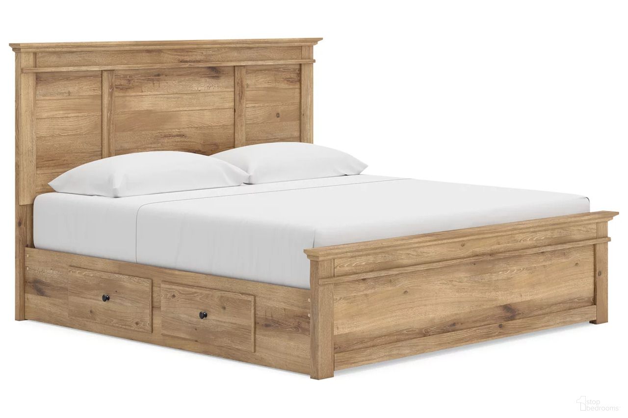 The appearance of Allihauser King Panel Storage Bed In Tan designed by Signature Design by Ashley in the transitional interior design. This tan piece of furniture was selected by 1StopBedrooms from Allihauser Collection to add a touch of cosiness and style into your home. Sku: B100-14;NCB1170-56S;NCB1170-58;NCB1170-60;NCB1170-60. Bed Type: Storage Bed. Bed Size: King.