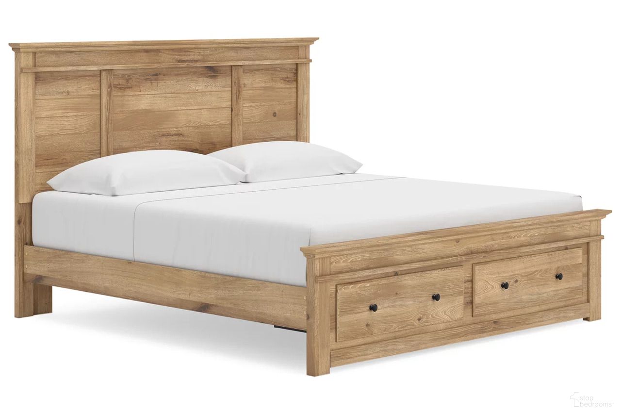 The appearance of Allihauser King Panel Storage Bed In Tan designed by Signature Design by Ashley in the transitional interior design. This tan piece of furniture was selected by 1StopBedrooms from Allihauser Collection to add a touch of cosiness and style into your home. Sku: B100-14;NCB1170-56S;NCB1170-58;NCB1170-95. Bed Type: Storage Bed. Bed Size: King.