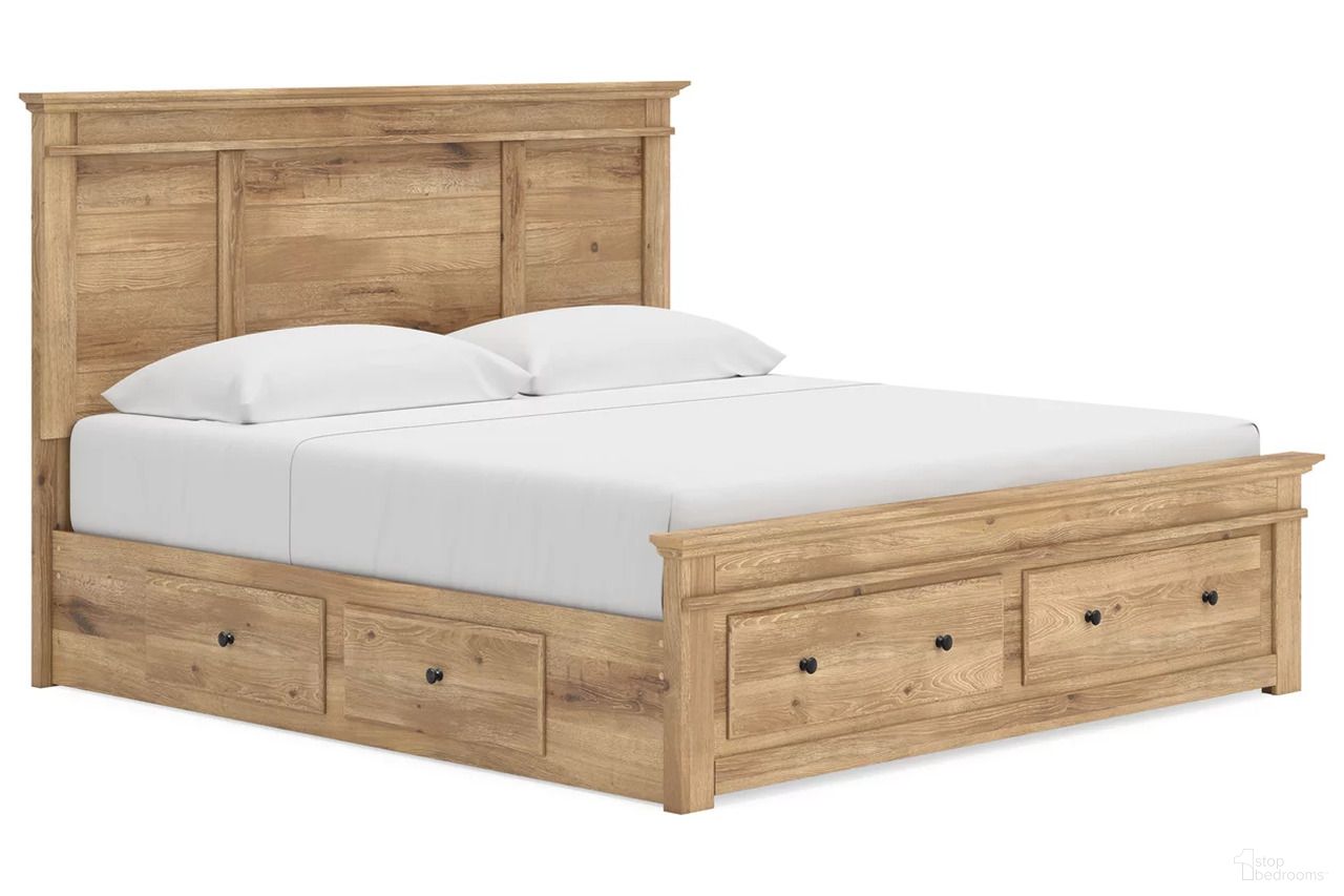 The appearance of Allihauser King Panel Storage Bed In Tan designed by Signature Design by Ashley in the transitional interior design. This tan piece of furniture was selected by 1StopBedrooms from Allihauser Collection to add a touch of cosiness and style into your home. Sku: B100-14;NCB1170-56;NCB1170-58;NCB1170-60;NCB1170-60. Bed Type: Storage Bed. Bed Size: King.