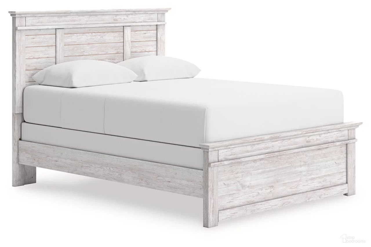 Allihauser Queen Panel Bed In White Wash