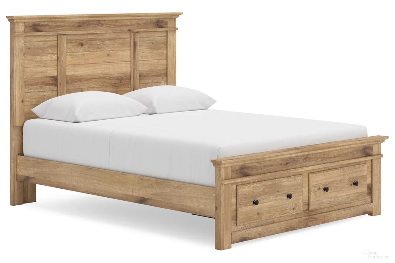 The appearance of Allihauser Queen Panel Storage Bed In Tan designed by Signature Design by Ashley in the transitional interior design. This tan piece of furniture was selected by 1StopBedrooms from Allihauser Collection to add a touch of cosiness and style into your home. Sku: B100-13;NCB1170-54S;NCB1170-57;NCB1170-95. Bed Type: Storage Bed. Bed Size: Queen.