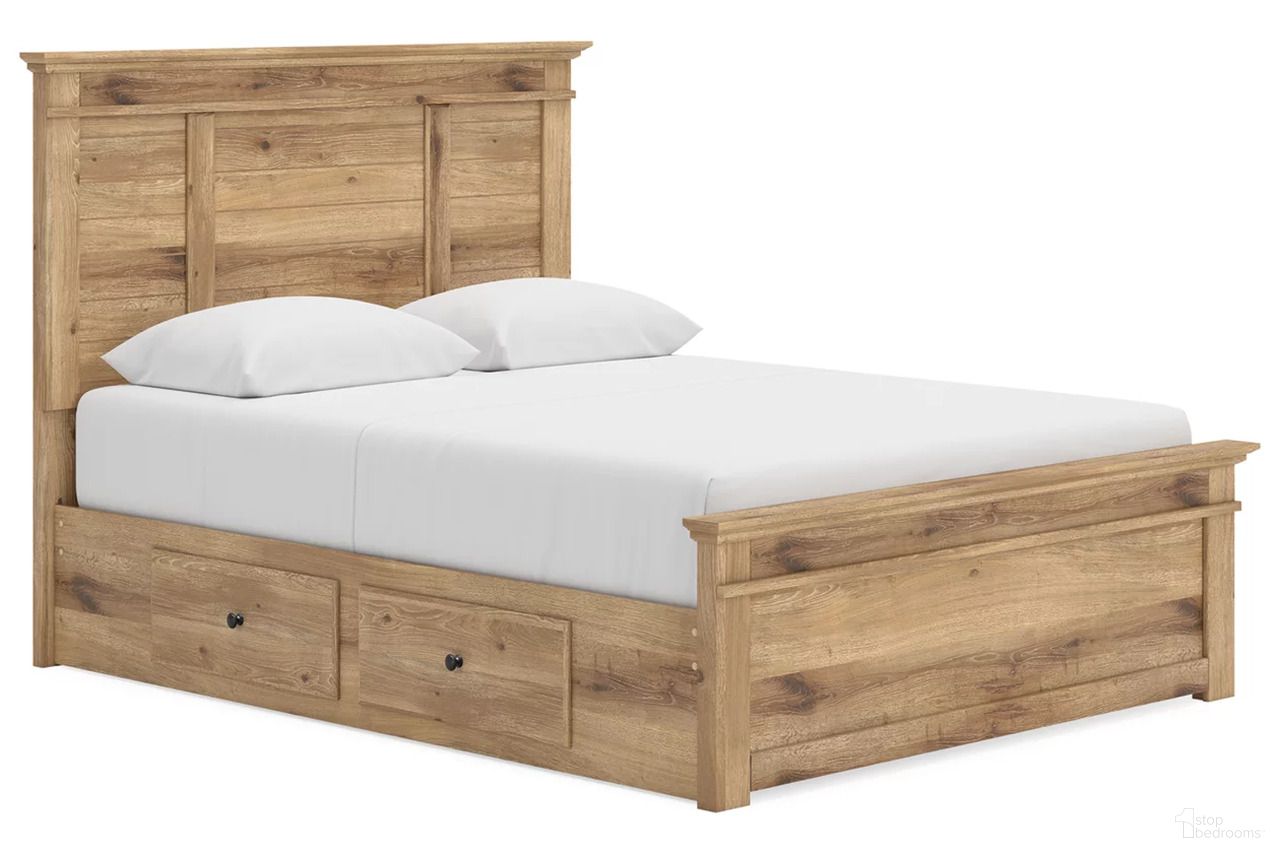 The appearance of Allihauser Queen Panel Storage Bed In Tan designed by Signature Design by Ashley in the transitional interior design. This tan piece of furniture was selected by 1StopBedrooms from Allihauser Collection to add a touch of cosiness and style into your home. Sku: B100-13;NCB1170-54;NCB1170-57;NCB1170-60;NCB1170-95. Bed Type: Storage Bed. Bed Size: Queen.