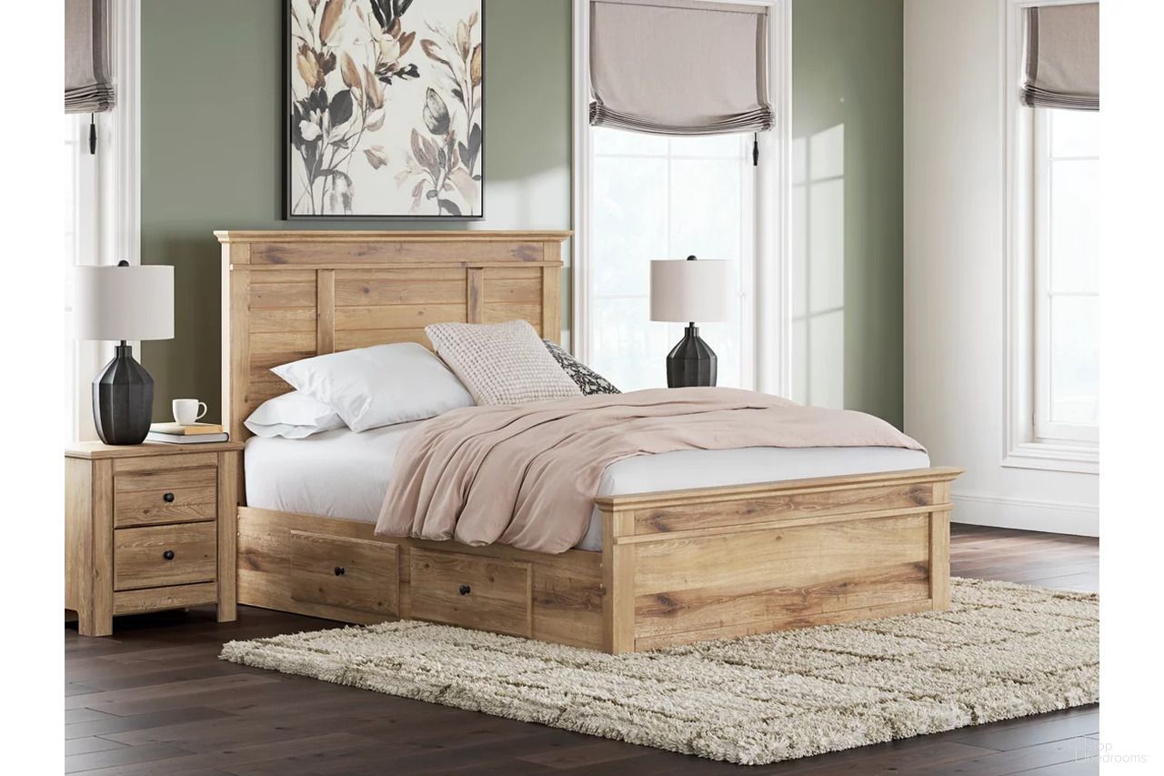 Allihauser Storage Panel Bedroom Set In Tan