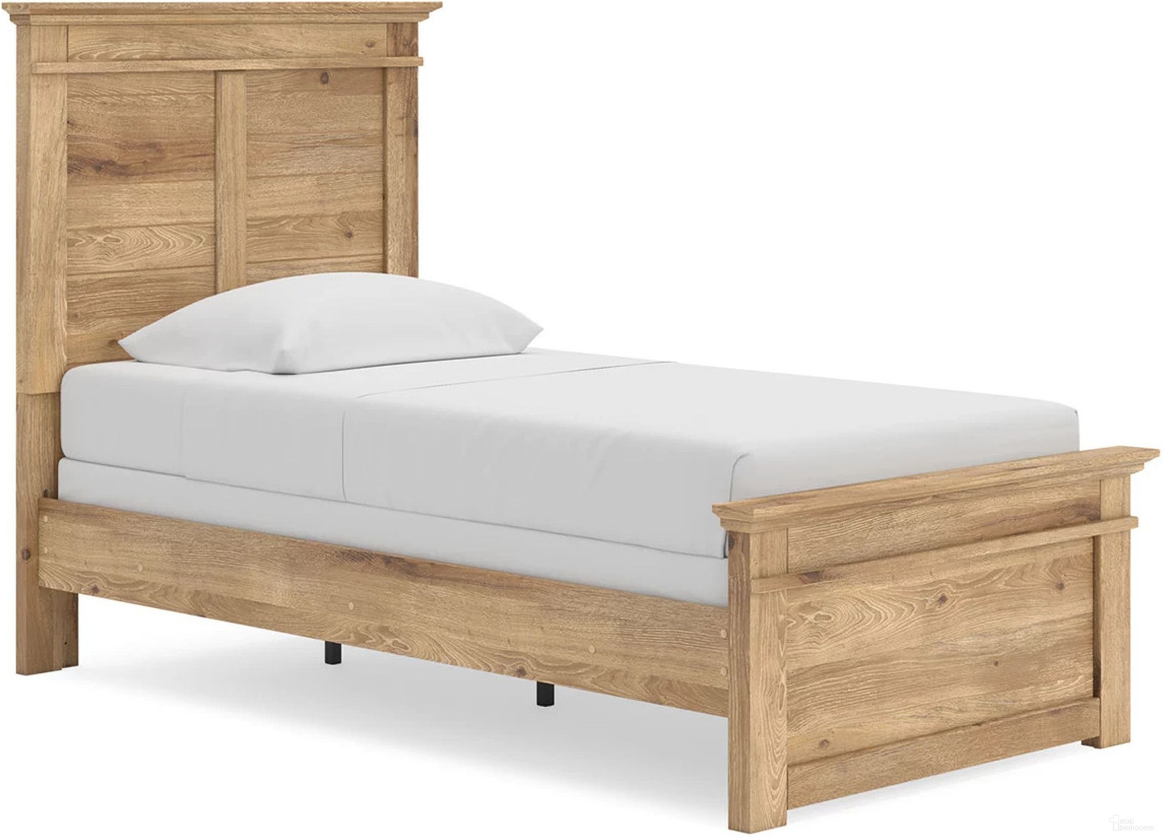 The appearance of Allihauser Twin Panel Bed In Tan designed by Signature Design by Ashley in the transitional interior design. This tan piece of furniture was selected by 1StopBedrooms from Allihauser Collection to add a touch of cosiness and style into your home. Sku: NCB1170-52;NCB1170-53;NCB1170-83. Bed Type: Panel Bed. Bed Size: Twin.