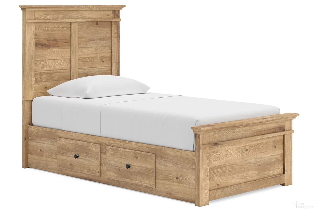 The appearance of Allihauser Twin Panel Storage Bed In Tan designed by Signature Design by Ashley in the transitional interior design. This tan piece of furniture was selected by 1StopBedrooms from Allihauser Collection to add a touch of cosiness and style into your home. Sku: B100-11;NCB1170-50;NCB1170-52S;NCB1170-53;NCB1170-50. Bed Type: Panel Bed. Bed Size: Twin.