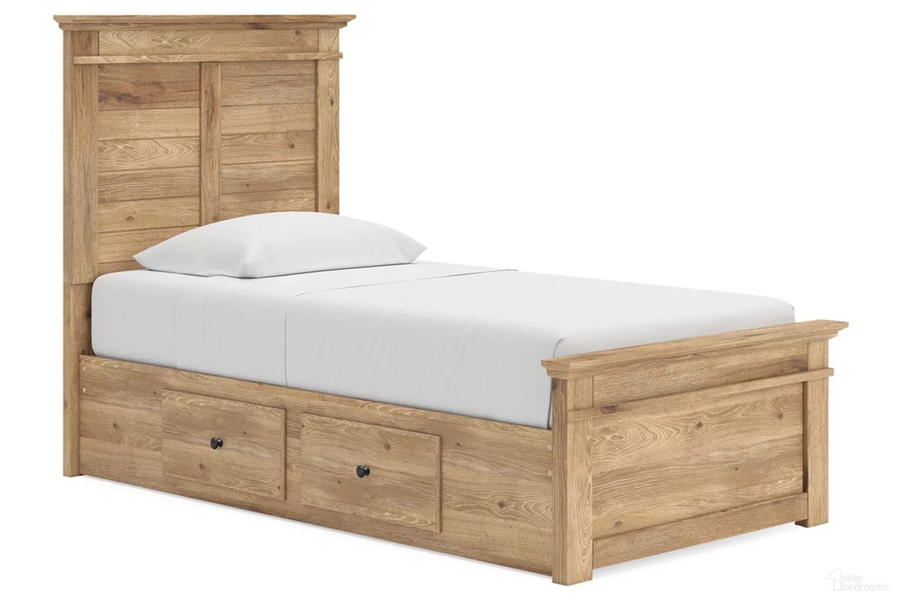 The appearance of Allihauser Twin Panel Storage Bed In Tan designed by Signature Design by Ashley in the transitional interior design. This tan piece of furniture was selected by 1StopBedrooms from Allihauser Collection to add a touch of cosiness and style into your home. Sku: B100-11;NCB1170-50;NCB1170-52;NCB1170-53;NCB1170-89. Bed Type: Panel Bed. Bed Size: Twin.