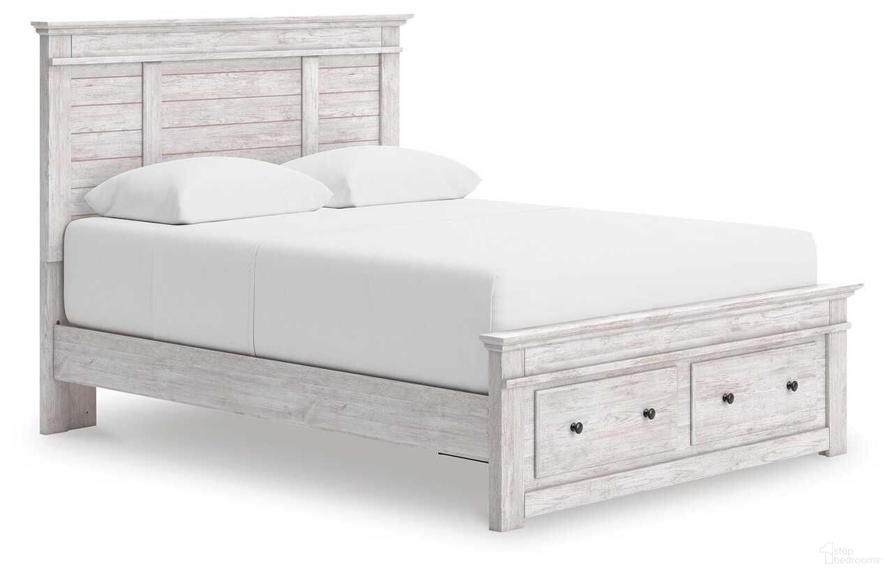 Allihauser Twin Panel Storage Bed In White Wash