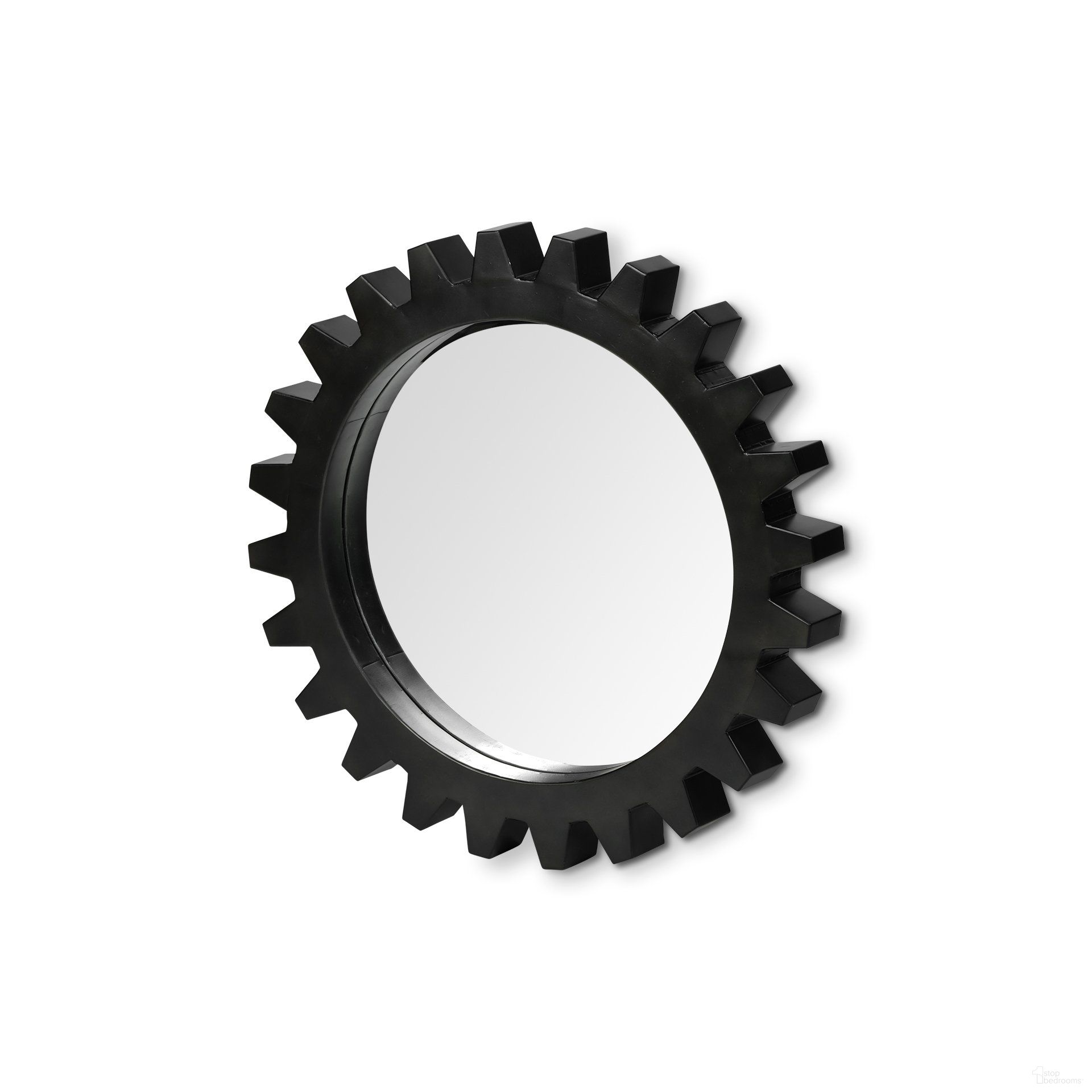 The appearance of Alloy Cog 26 Inch Metal Round Frame Mirror In Black designed by Mercana in the industrial interior design. This black piece of furniture was selected by 1StopBedrooms from Cog Collection to add a touch of cosiness and style into your home. Sku: 68550. Material: Metal.