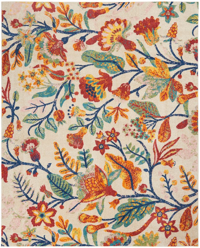 The appearance of Allur 9' x 12' Bohemian Indoor Rug In Ivory Multi designed by Nourison in the bohemian interior design. This ivory multi piece of furniture  was selected by 1StopBedrooms from Allur Collection to add a touch of cosiness and style into your home. Sku: 99446839534. Material: Polypropylene.