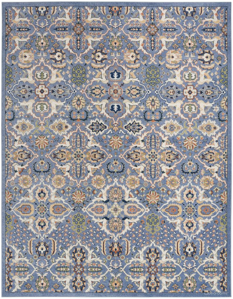 The appearance of Allur 9' x 12' Indoor Rug In Light Blue designed by Nourison in the bohemian interior design. This light blue piece of furniture  was selected by 1StopBedrooms from Allur Collection to add a touch of cosiness and style into your home. Sku: 99446916594. Material: Polypropylene.
