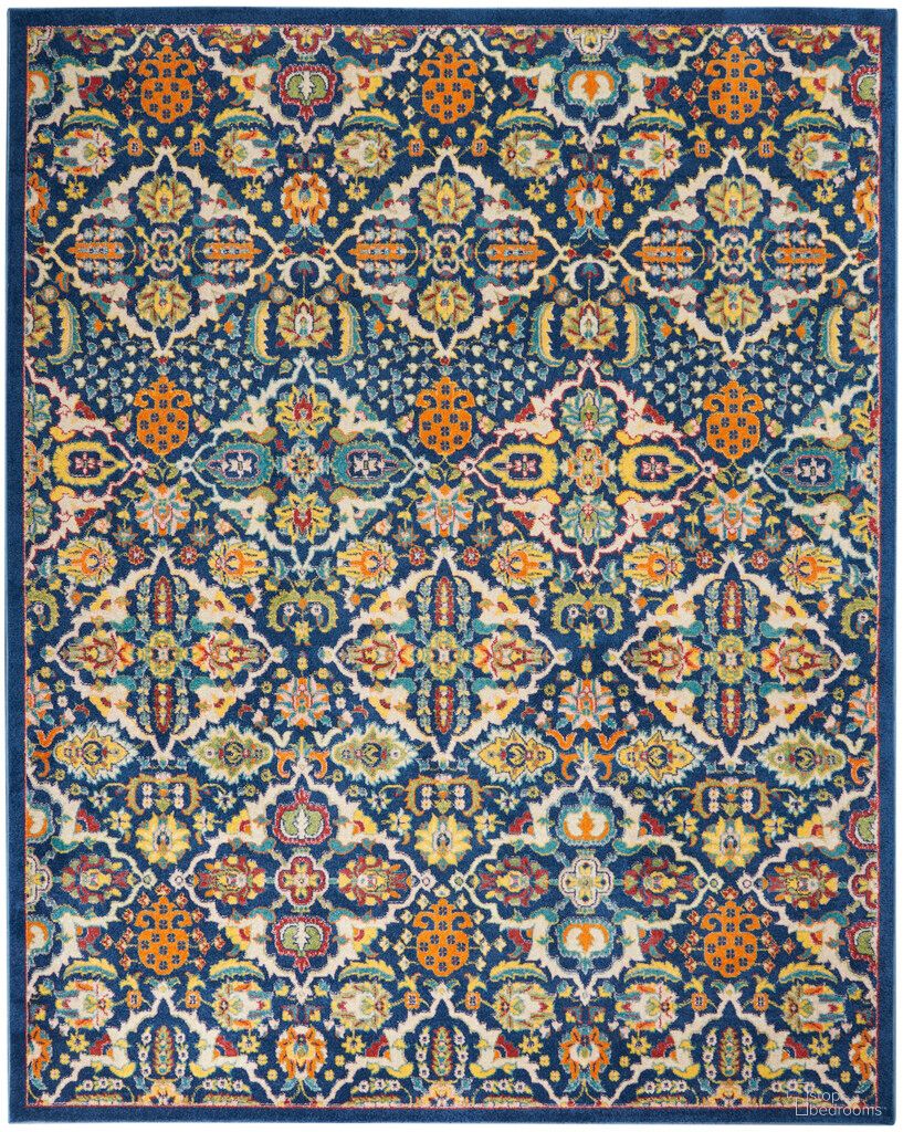 Allur 9' x 12' Bohemian Indoor Rug In Navy Multi