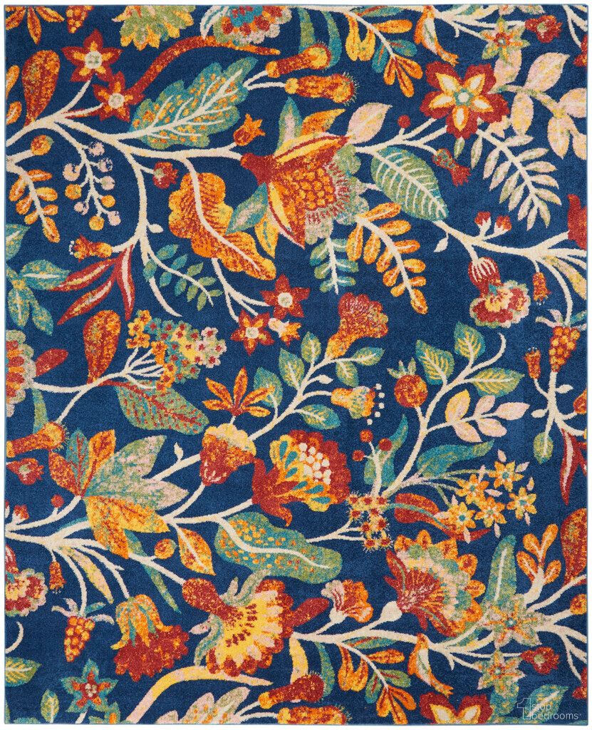 Allur 9' x 12' Bohemian Indoor Rug In Navy Multi