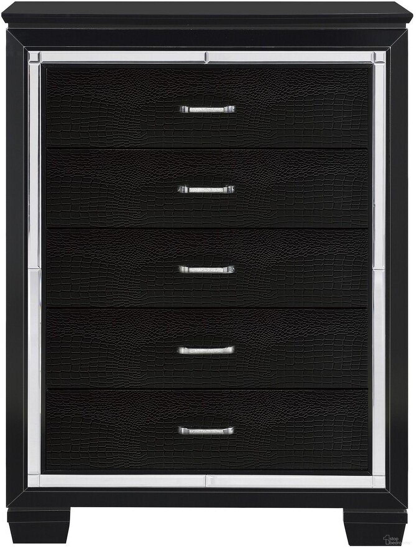 The appearance of Allura Black Chest designed by Homelegance in the modern / contemporary interior design. This black piece of furniture  was selected by 1StopBedrooms from Allura Collection to add a touch of cosiness and style into your home. Sku: 1916BK-9. Material: Wood.