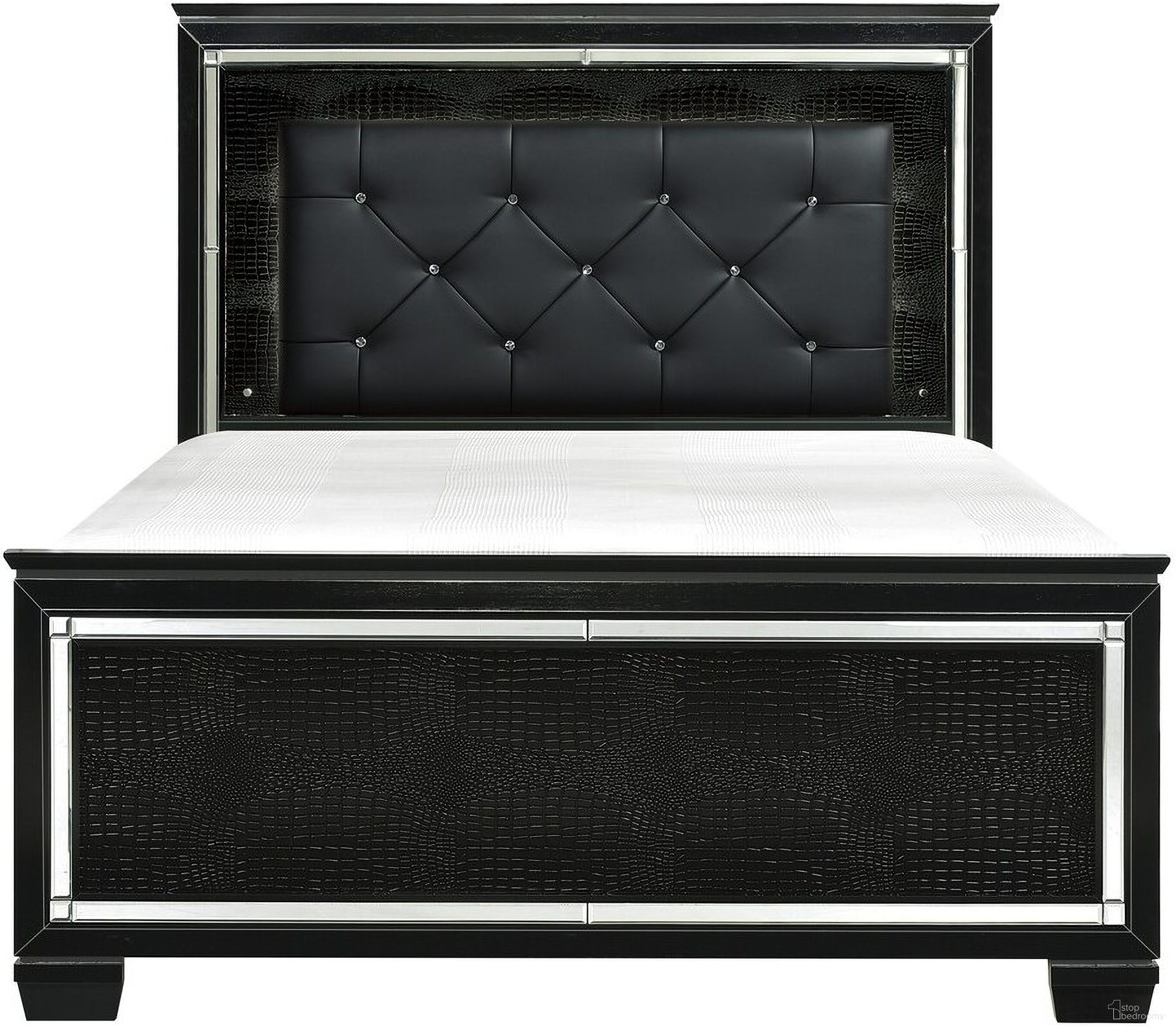 The appearance of Allura Black Queen Upholstered Panel Bed designed by Homelegance in the modern / contemporary interior design. This black piece of furniture was selected by 1StopBedrooms from Allura Collection to add a touch of cosiness and style into your home. Sku: 1916BK-1;1916BK-2;1916BK-3. Bed Type: Panel Bed. Material: Wood. Bed Size: Queen.