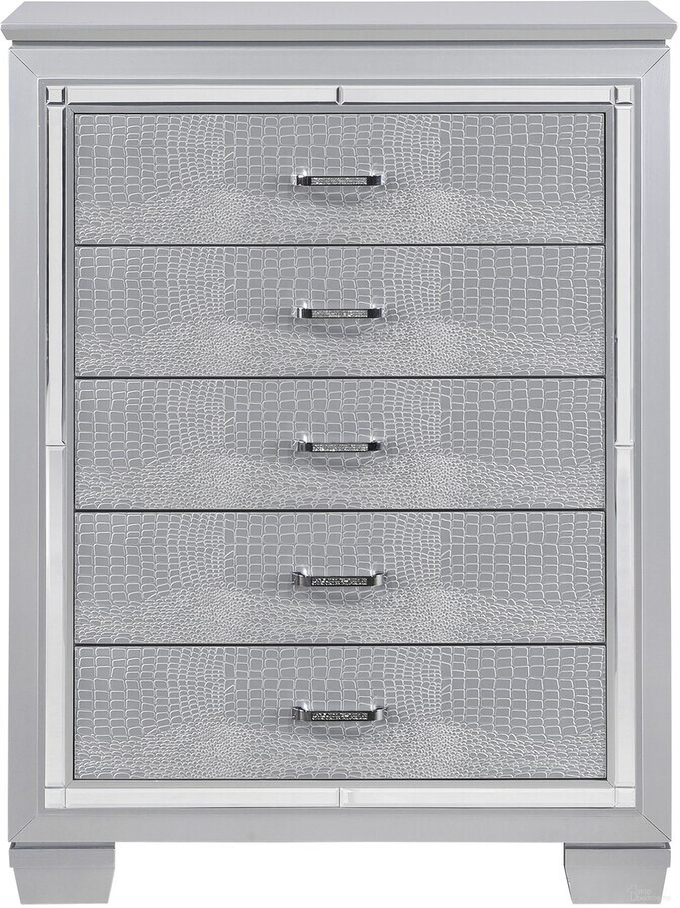 The appearance of Allura Silver Chest designed by Homelegance in the modern / contemporary interior design. This silver piece of furniture  was selected by 1StopBedrooms from Allura Collection to add a touch of cosiness and style into your home. Sku: 1916-9. Material: Wood.