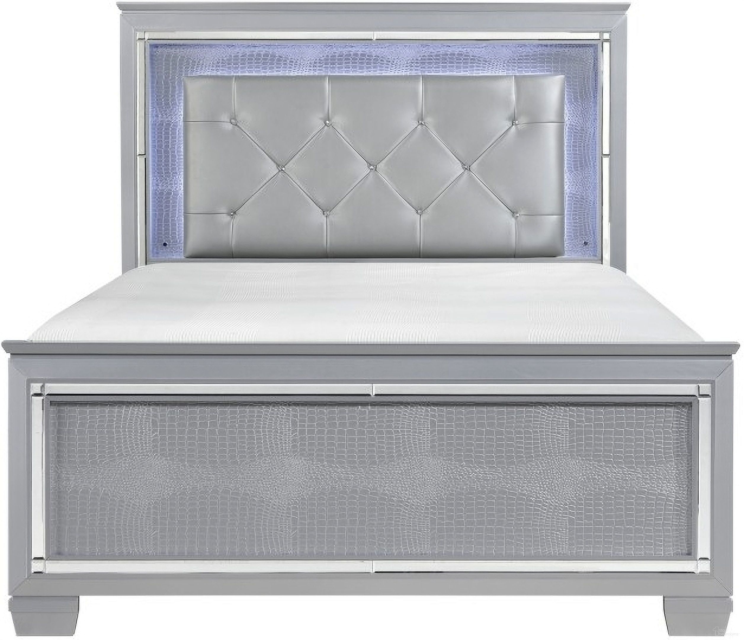 Allura Silver Full Panel Bed
