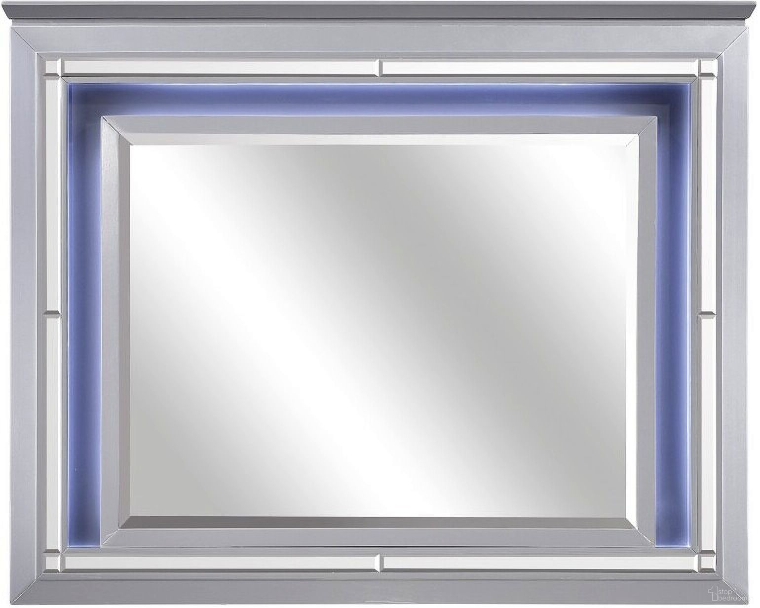 The appearance of Allura Silver Mirror designed by Homelegance in the modern / contemporary interior design. This silver piece of furniture was selected by 1StopBedrooms from Allura Collection to add a touch of cosiness and style into your home. Sku: 1916-6. Material: Glass.