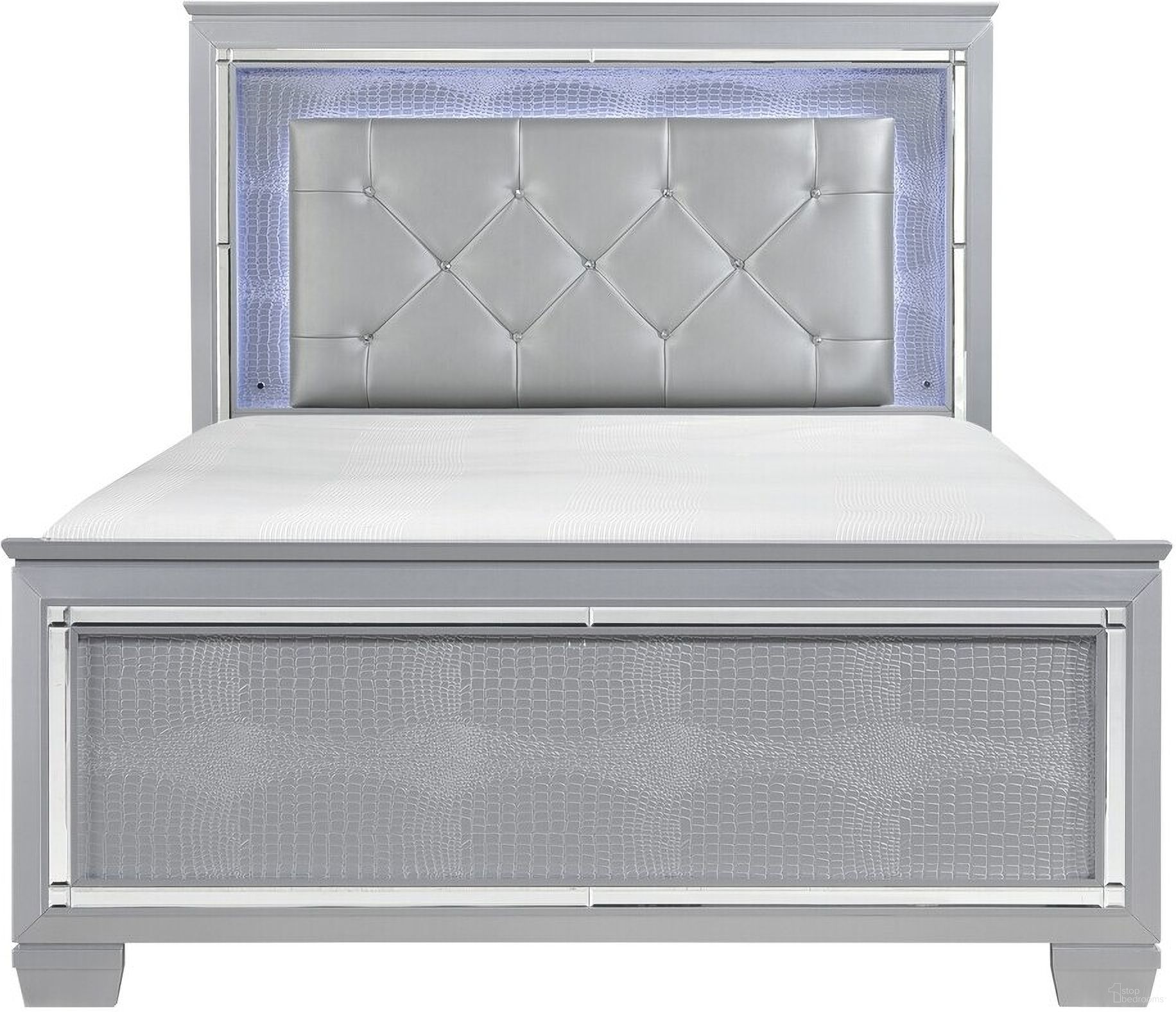 Allura Silver Queen Panel Bed