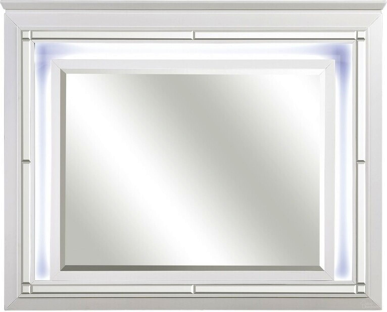 The appearance of Allura White Mirror w/Led Lighting designed by Homelegance in the modern / contemporary interior design. This white piece of furniture  was selected by 1StopBedrooms from Allura Collection to add a touch of cosiness and style into your home. Sku: 1916W-6. Material: Wood.