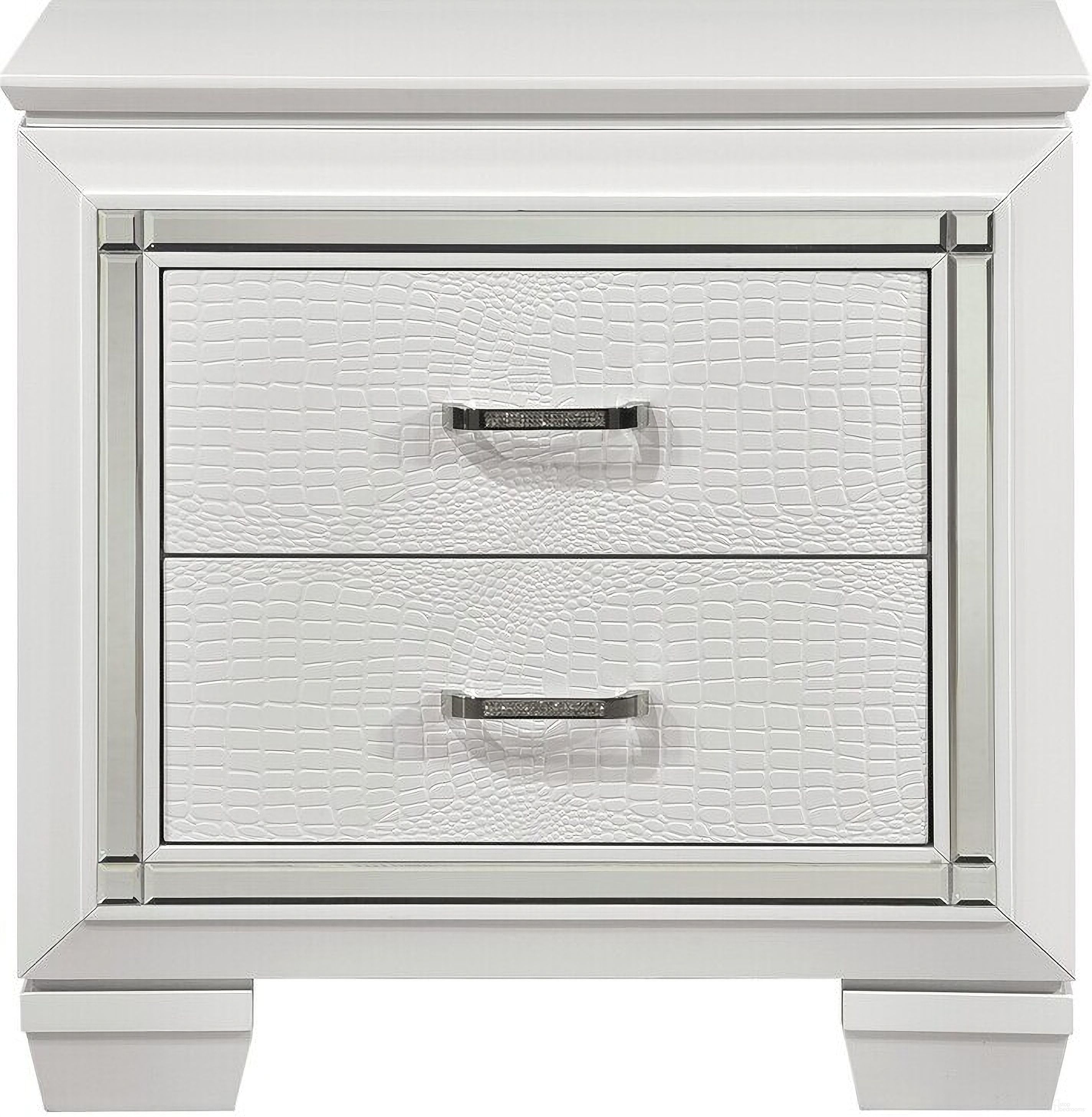 The appearance of Allura White Nightstand w/Led Lighting designed by Homelegance in the modern / contemporary interior design. This white piece of furniture  was selected by 1StopBedrooms from Allura Collection to add a touch of cosiness and style into your home. Sku: 1916W-4. Material: Wood.