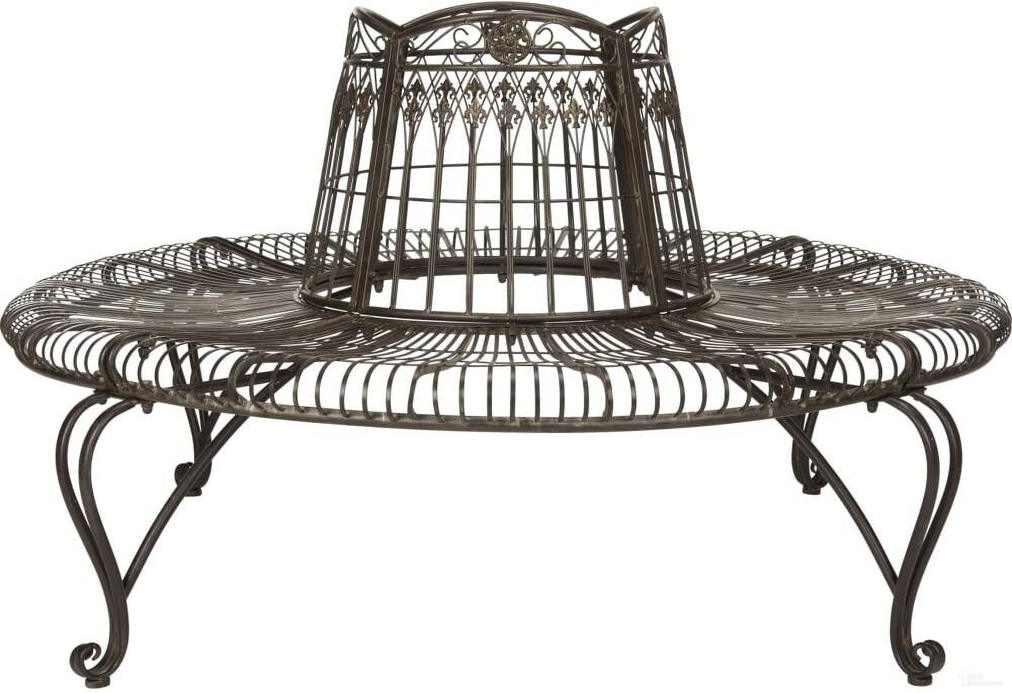 The appearance of Ally Rustic Brown Darling Wrought Iron 60.25 Inch Outdoor Bench designed by Safavieh in the rustic / southwestern interior design. This rustic brown piece of furniture  was selected by 1StopBedrooms from Safavieh PAT Collection to add a touch of cosiness and style into your home. Sku: PAT5019A. Material: Iron.