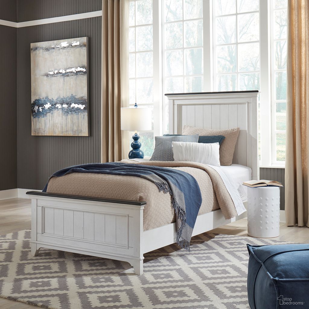 The appearance of Allyson Park Full Panel Bed designed by Liberty in the country / farmhouse interior design. This white piece of furniture was selected by 1StopBedrooms from Allyson Park Collection to add a touch of cosiness and style into your home. Sku: 417-BR89;417-BR18;417-BR17. Bed Type: Panel Bed. Bed Size: Full. Material: Rubberwood.
