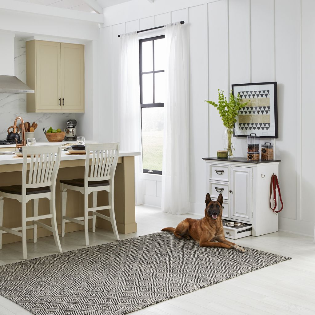 The appearance of Allyson Park Pet Feeder In White designed by Liberty in the country / farmhouse interior design. This white piece of furniture was selected by 1StopBedrooms from Allyson Park Collection to add a touch of cosiness and style into your home. Sku: 417-PF1000. Material: Solid Pine.
