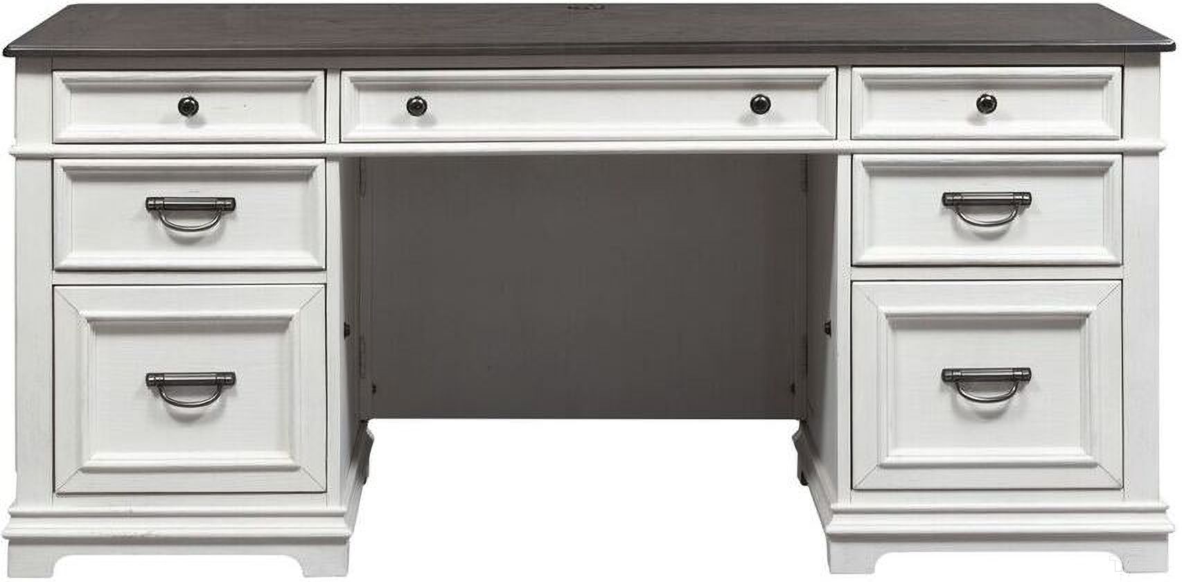 The appearance of Allyson Park Credenza In Charcoal and White designed by Liberty in the country / farmhouse interior design. This charcoal and white piece of furniture  was selected by 1StopBedrooms from Allyson Park Collection to add a touch of cosiness and style into your home. Sku: 417-HO120B;417-HO120T. Material: Solid Pine.