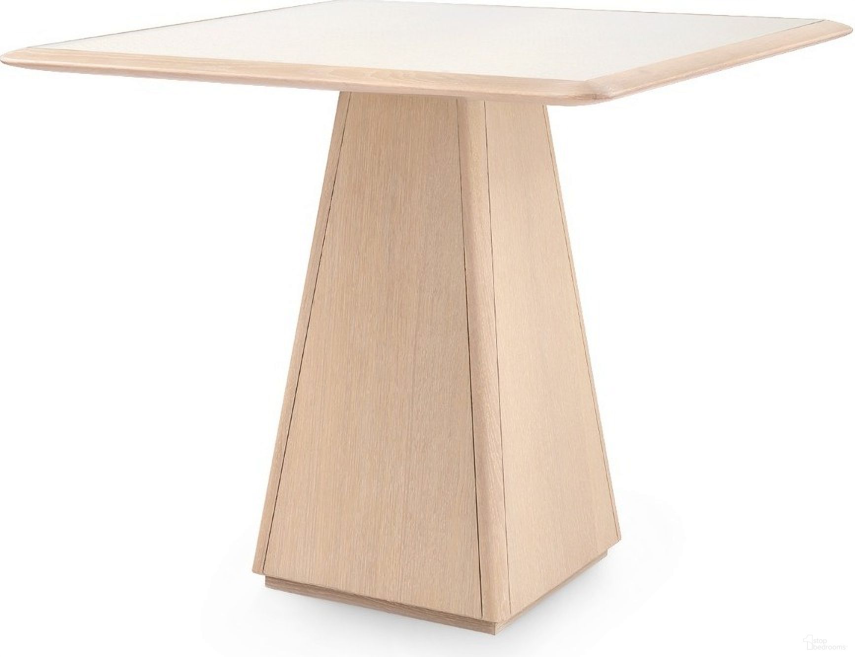 The appearance of Alma Center/Dining Table In Sand designed by Villa & House in the transitional interior design. This sand piece of furniture  was selected by 1StopBedrooms from Alma Collection to add a touch of cosiness and style into your home. Sku: ALM-375-99. Table Base Style: Pedestal. Table Top Shape: Square. Material: Wood. Size: 36" x 36".