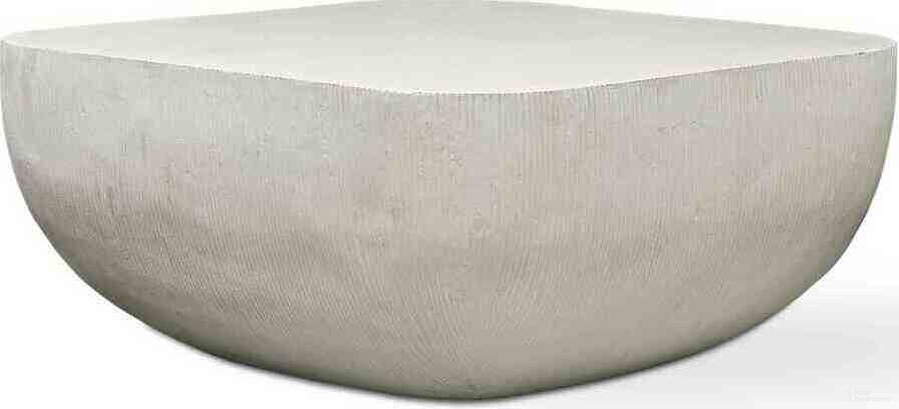 Alma Concrete Outdoor Coffee Table In White
