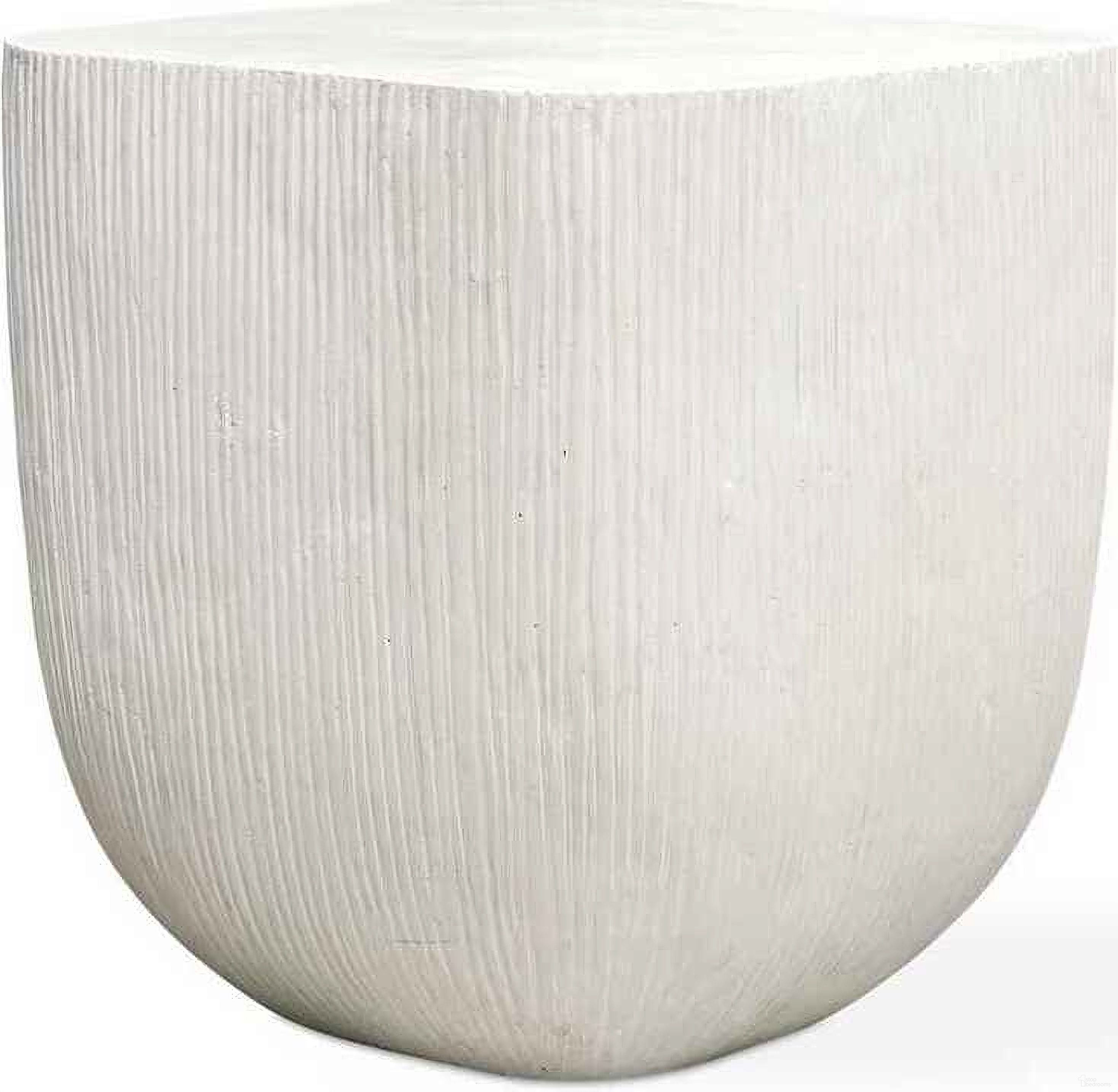 Alma Concrete Outdoor Side Table In White
