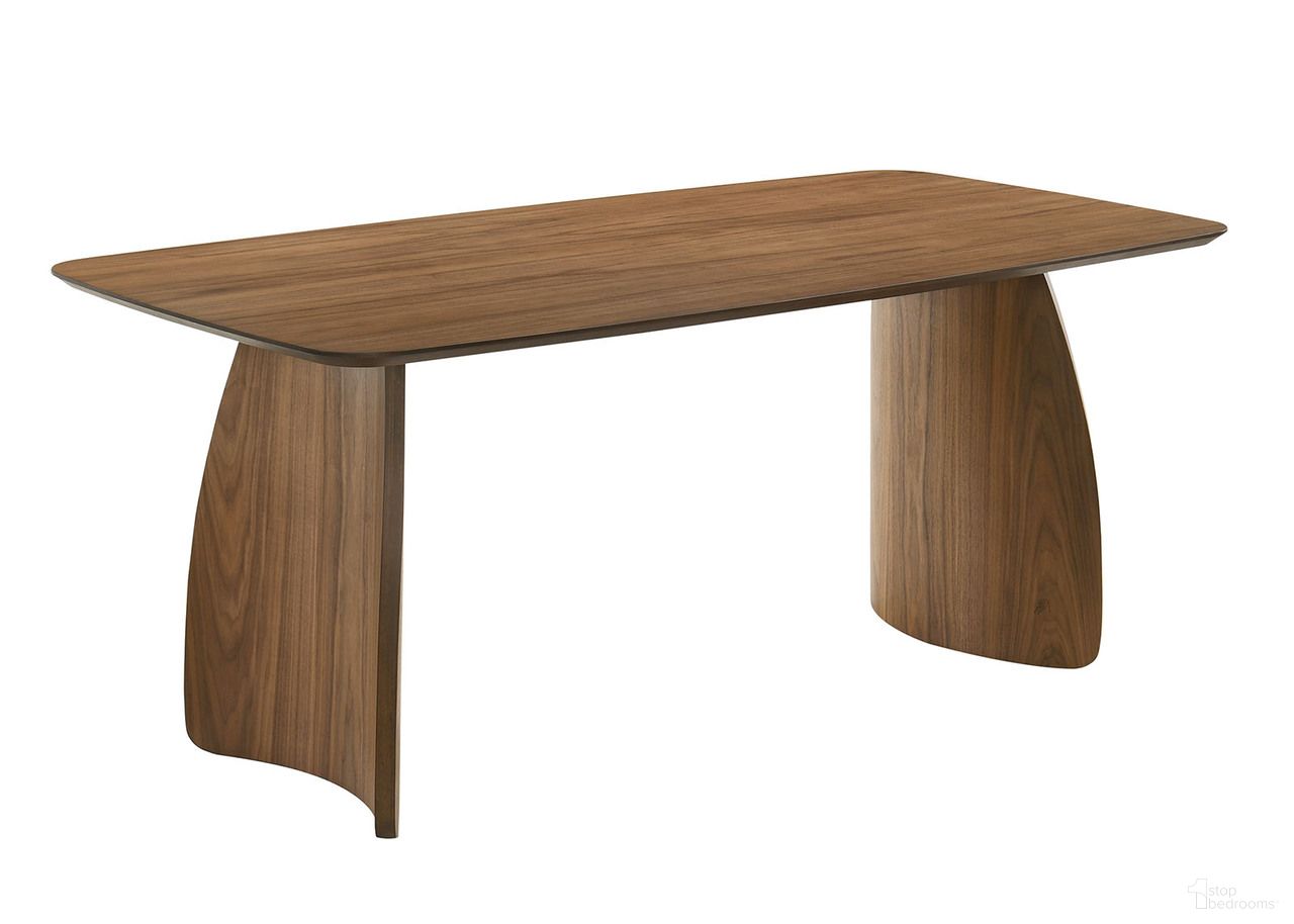 The appearance of Alnwick Dining Table In Walnut and Beige designed by Furniture of America in the modern / contemporary interior design. This walnut and beige piece of furniture was selected by 1StopBedrooms from Alnwick Collection to add a touch of cosiness and style into your home. Sku: FM3217WN-T-1;FM3217WN-T-2. Table Base Style: Double Pedestal. Table Top Shape: Rectangular. Material: Rubberwood. Size: 35" x 71".