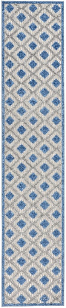 Aloha 2'3" x 10' Modern Rug In Blue Grey