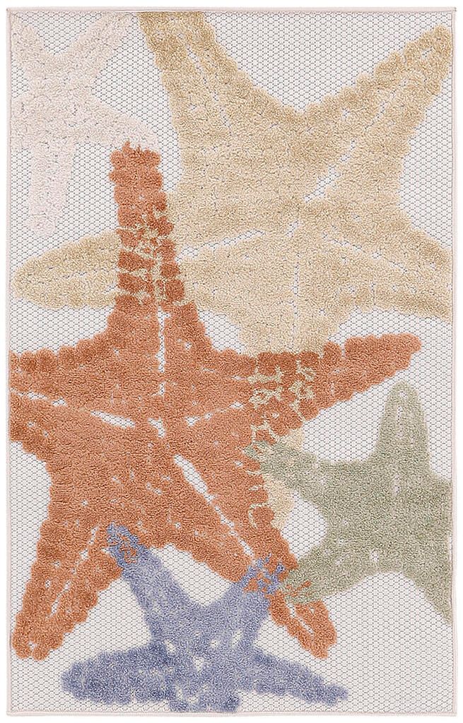 Aloha 2'8" x 4' Outdoor Rug In Ivory Multi