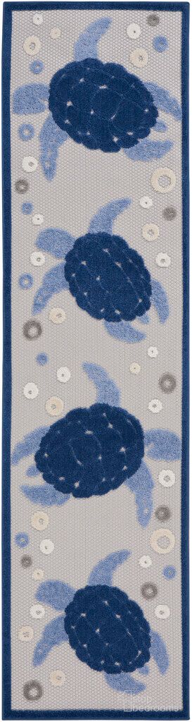 Aloha 2' x 6' Rug In Navy Blue