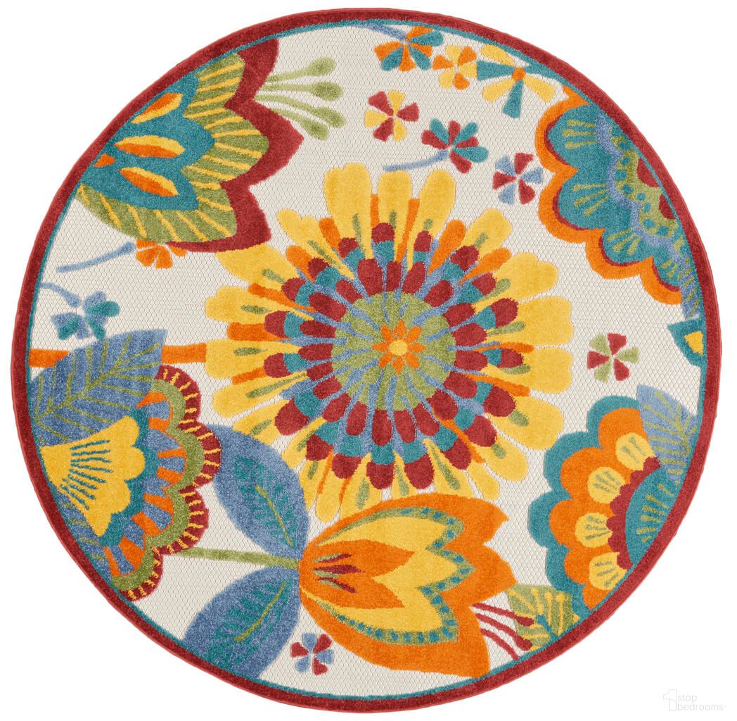 The appearance of Aloha 4' x 4' Round Contemporary Rug In Multicolor designed by Nourison in the modern / contemporary interior design. This multicolor piece of furniture was selected by 1StopBedrooms from Aloha Collection to add a touch of cosiness and style into your home. Sku: 99446829023. Material: Polypropylene.